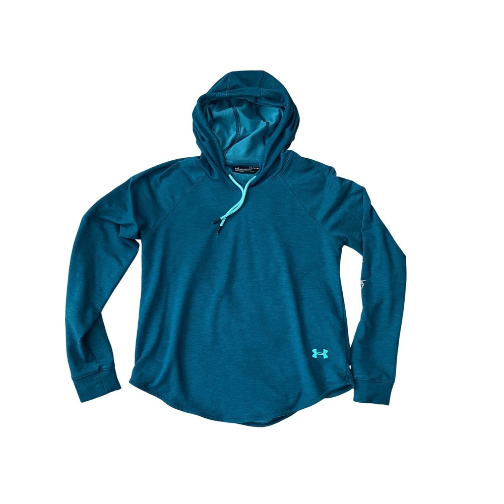 Under Armour Teal Blue Athletic Cutout Hoodie Sweatshirt Women's MD